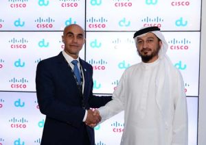 From left: Cisco's Rabih Dabboussi with Du's Saleem Al Balooshi. 