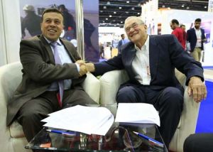 ABS President Mohammed Al Ajlouni with Telairity CEO Jim Meadlock.