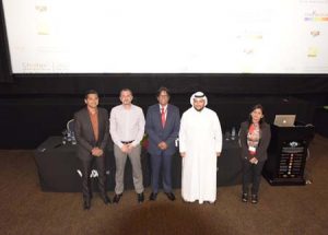 Narendra Menon (Regional Head  Sales & Marketing, Nikon Middle East), Toni El Massih (Director of Film Content & Distribution, VOX Cinemas), Deepak Jain (Festival Director  CIFF 2015), Walid Kahoor (DFTC), Jyoti Jain (Creative Director  CIFF 2015)